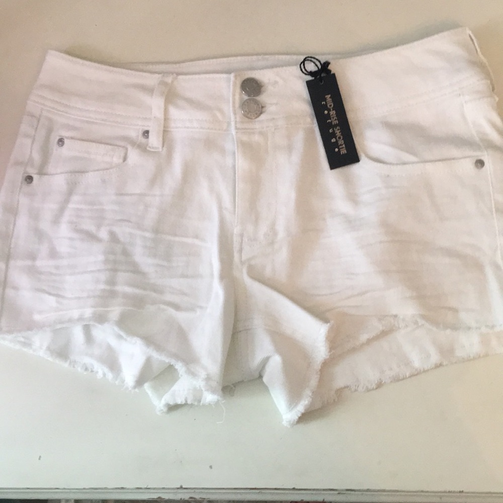 White jean shorts